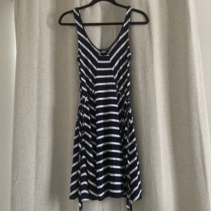 LAmade Navy Striped Knee Length Dress - Size S